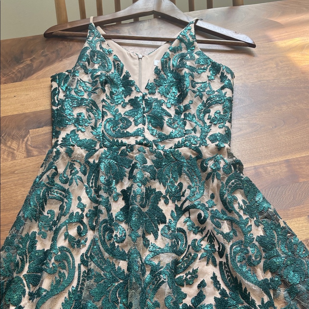 Dress The Population Green Lace Dress sz S - Picture 6 of 11